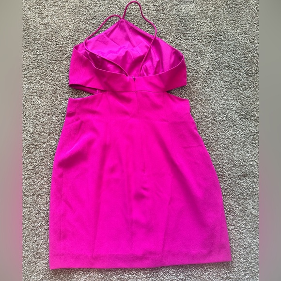 Aidan Matrix Stunning Fushia Mini Dress with Cutout - Picture 2 of 3